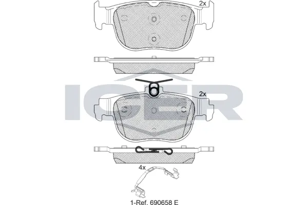 Kit de plaquettes de frein, frein à disque ICER 182408