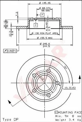 Disque de frein VILLAR 628.1710