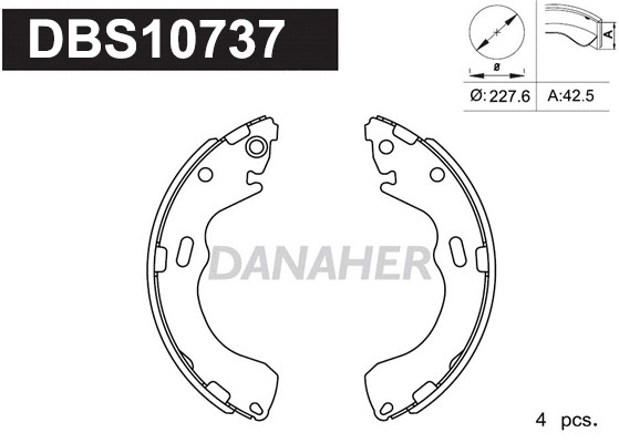 Jeu de mâchoires de frein DANAHER DBS10737
