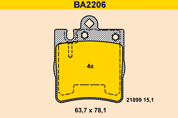 Kit de plaquettes de frein, frein à disque BARUM BA2206