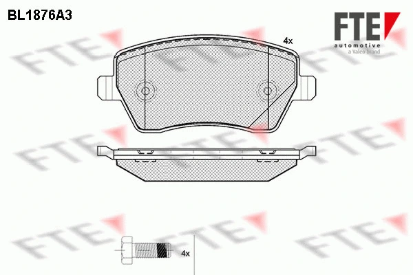Kit de plaquettes de frein, frein à disque FTE 9010460