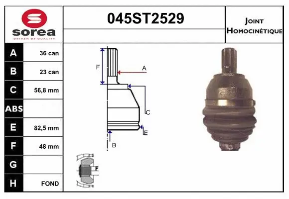 Jeu de joints, arbre de transmission STARTCAR 045ST2529