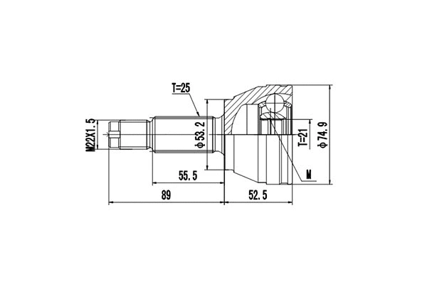 Jeu de joints, arbre de transmission DYNAMATRIX DCV818003