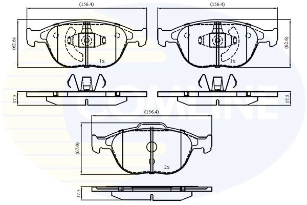 Kit de plaquettes de frein, frein à disque COMLINE CBP01150
