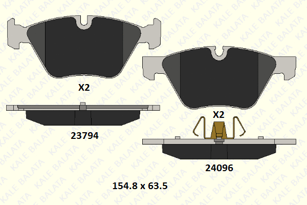Kit de plaquettes de frein, frein à disque KALE 24096 203 05