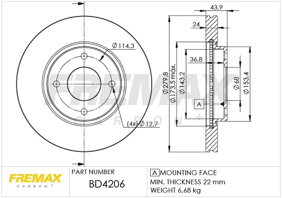 Disque de frein FREMAX BD-4206
