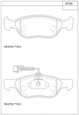 Kit de plaquettes de frein, frein à disque ASIMCO KD7339