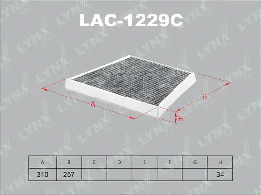 Filtre, air de l'habitacle LYNXAUTO LAC-1229C