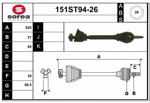 Arbre de transmission STARTCAR 151ST94-26