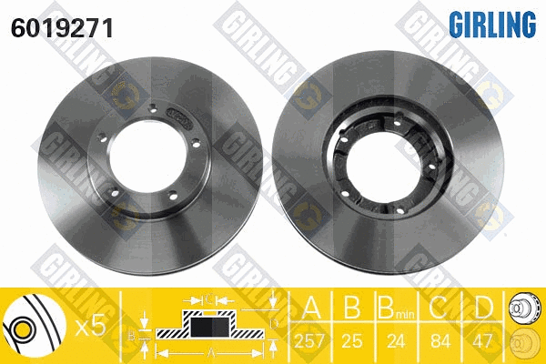 Disque de frein GIRLING 6019271
