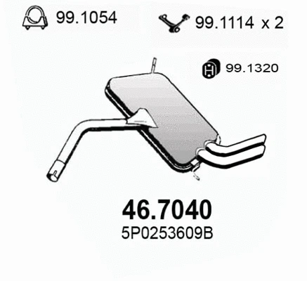 Silencieux arrière ASSO 46.7040