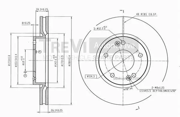 Disque de frein TREVI AUTOMOTIVE BD1191