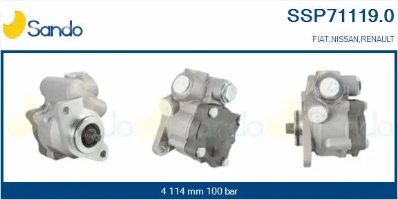 Pompe hydraulique, direction SANDO SSP71119.0