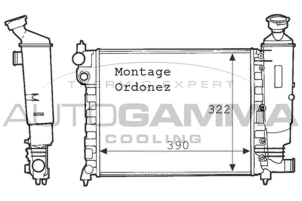 Radiateur, refroidissement du moteur AUTOGAMMA 100731