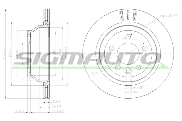 Disque de frein SIGMAUTO DBB698V