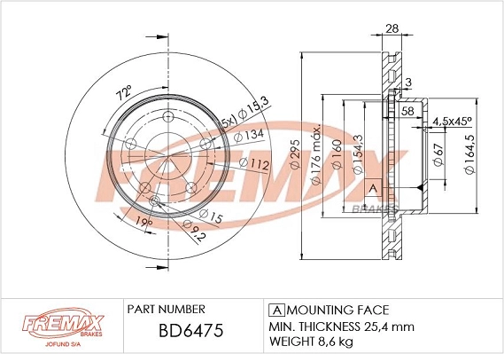 Disque de frein FREMAX BD-6475