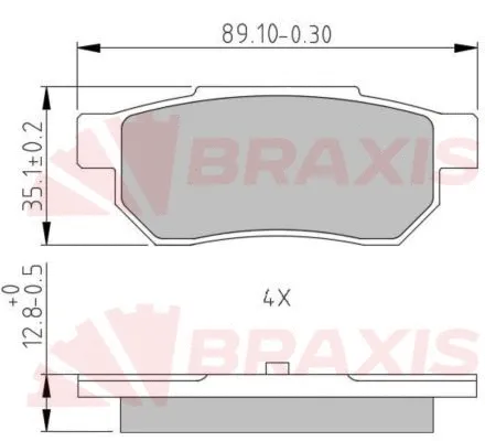 Kit de plaquettes de frein, frein à disque BRAXIS AA0633