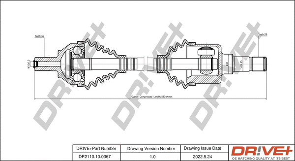Arbre de transmission Dr!ve+ DP2110.10.0367