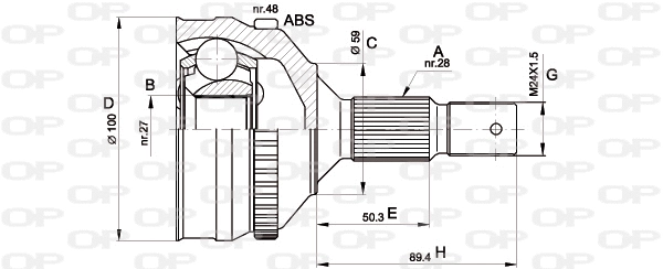 Jeu de joints, arbre de transmission OPEN PARTS CVJ5180.10