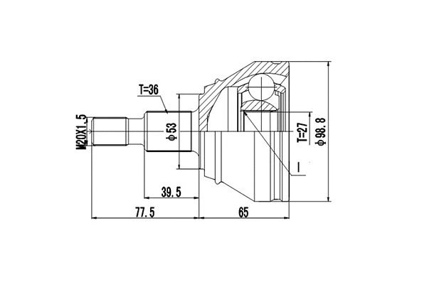 Jeu de joints, arbre de transmission DYNAMATRIX DCV803035