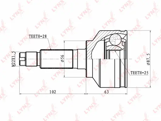 Jeu de joints, arbre de transmission LYNXAUTO CO-4408