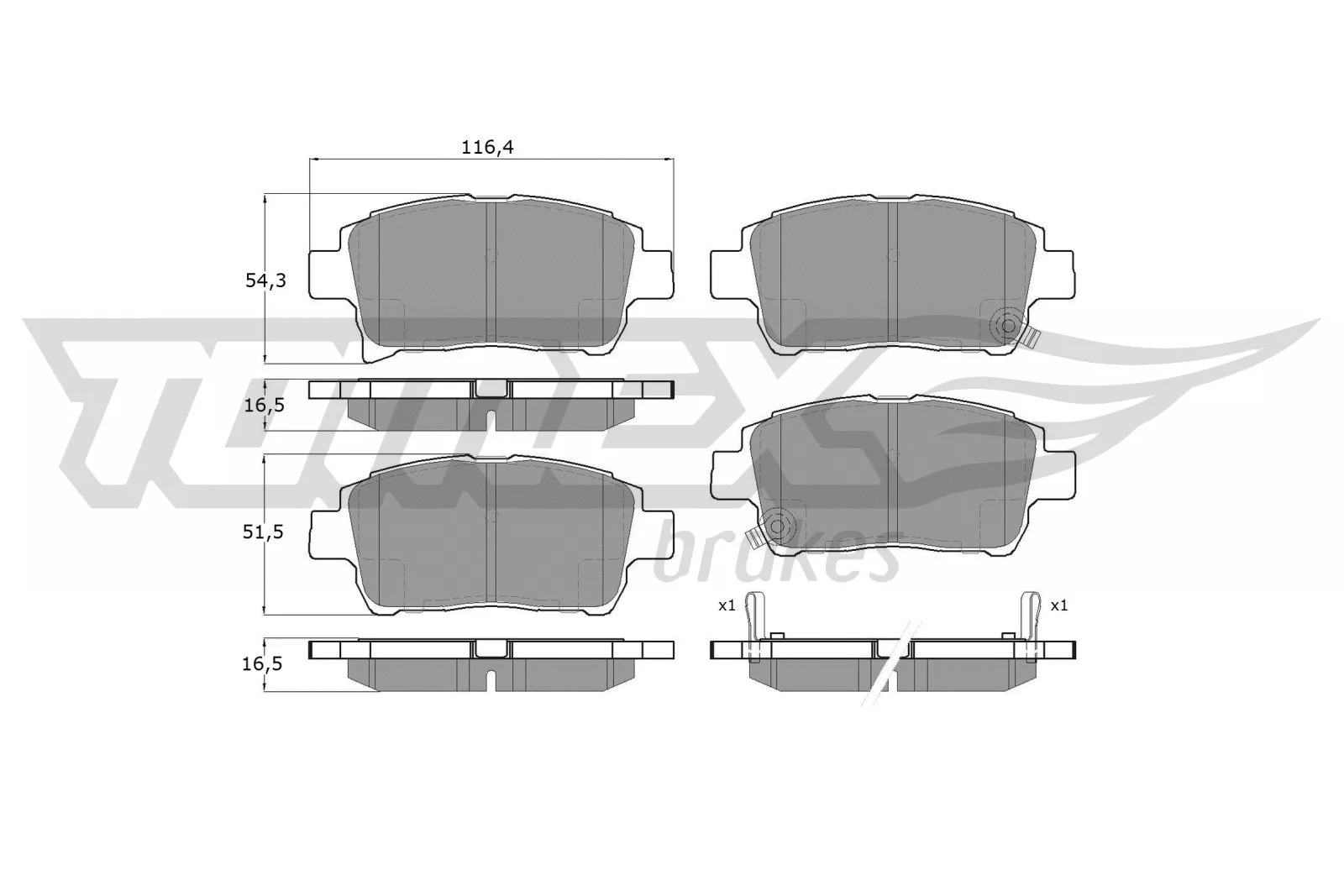 Kit de plaquettes de frein, frein à disque TOMEX Brakes TX 13-76