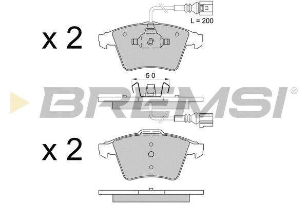 Kit de plaquettes de frein, frein à disque BREMSI BP3508