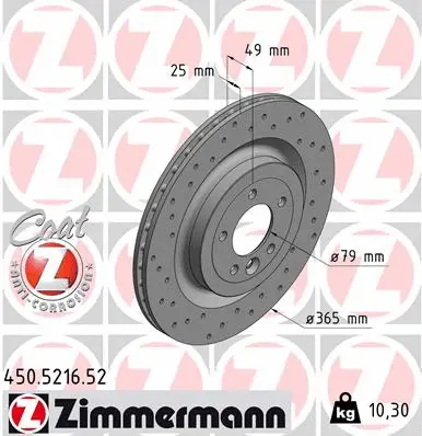 Disque de frein ZIMMERMANN 450.5216.52