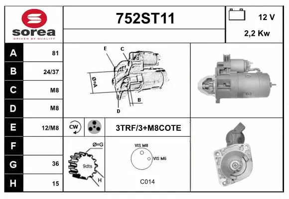 Démarreur STARTCAR 752ST11
