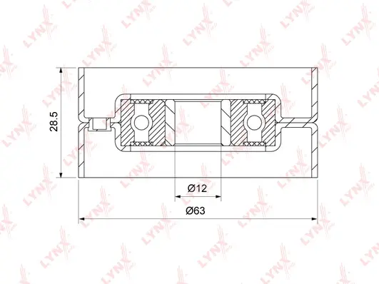 Poulie renvoi/transmission, courroie crantée LYNXAUTO PB-3062