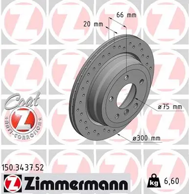 Disque de frein ZIMMERMANN 150.3437.52