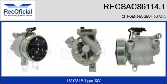Compresseur, climatisation RECOFICIAL RECSAC86114.1