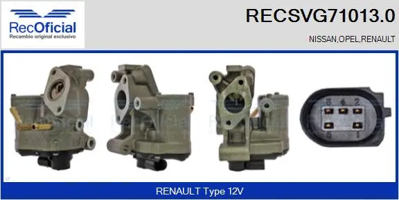 Vanne EGR RECOFICIAL RECSVG71013.0