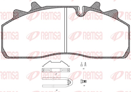 Kit de plaquettes de frein, frein à disque REMSA JCA 1254.80