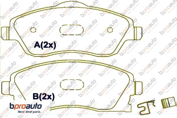 Kit de plaquettes de frein, frein à disque BPROAUTO 1BP30869AA