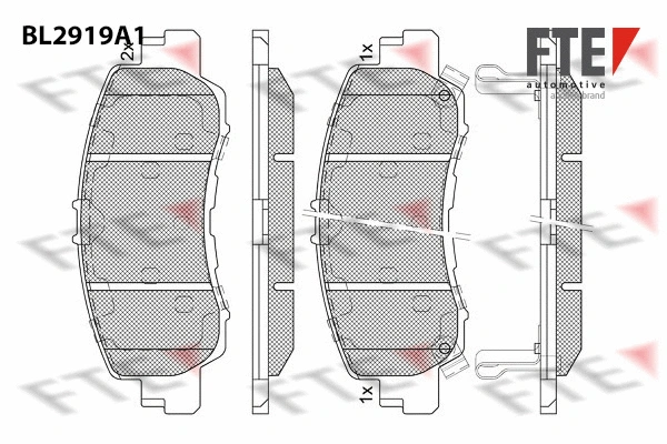 Kit de plaquettes de frein, frein à disque FTE 9011162