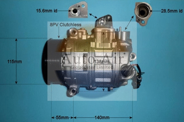 Compresseur, climatisation AUTO AIR GLOUCESTER 14-2081