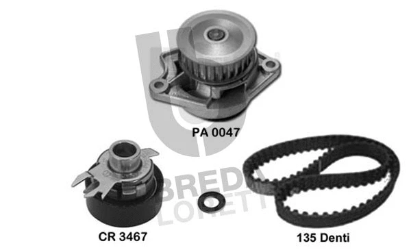 Pompe à eau + kit de courroie crantée BREDA LORETT KPA0654B