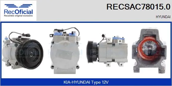 Compresseur, climatisation RECOFICIAL RECSAC78015.0