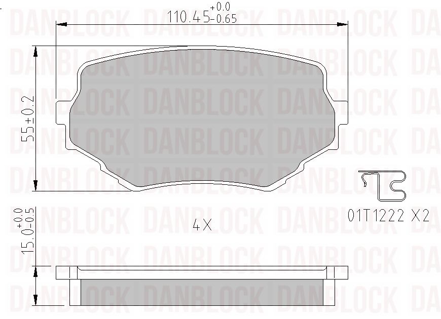 Kit de plaquettes de frein, frein à disque DANBLOCK DB 510451
