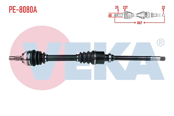 Arbre de transmission VEKA PE-8080A