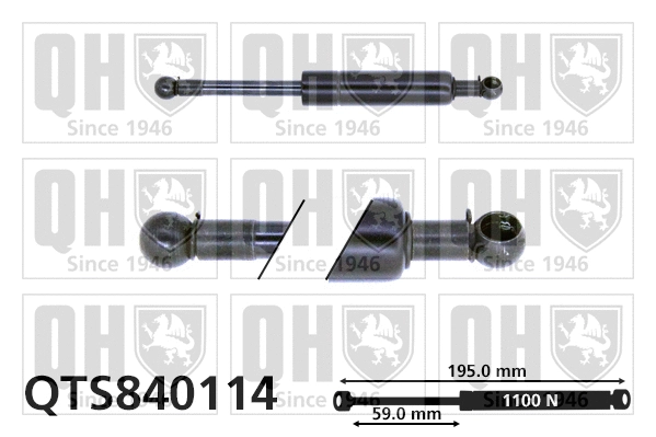 Vérin, capot-moteur QUINTON HAZELL QTS840114