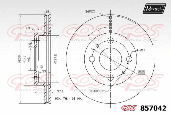 Disque de frein MAXTECH 857042