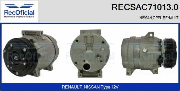 Compresseur, climatisation RECOFICIAL RECSAC71013.0