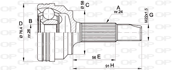 Jeu de joints, arbre de transmission OPEN PARTS CVJ5379.10