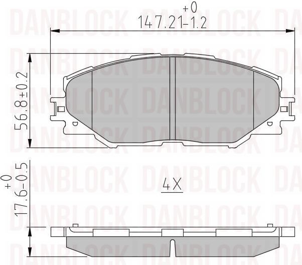 Kit de plaquettes de frein, frein à disque DANBLOCK DB 510500
