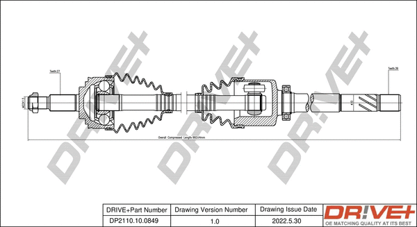 Arbre de transmission Dr!ve+ DP2110.10.0849