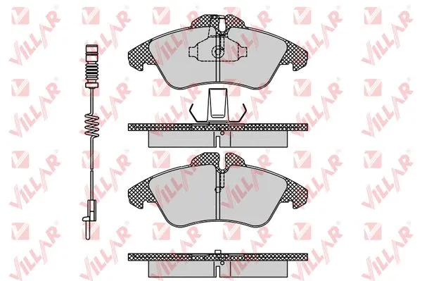 Kit de plaquettes de frein, frein à disque VILLAR 626.0608A