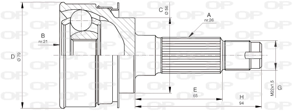 Jeu de joints, arbre de transmission OPEN PARTS CVJ5136.10