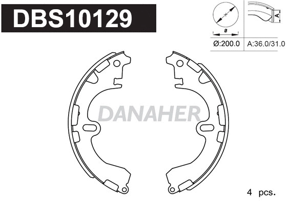 Jeu de mâchoires de frein DANAHER DBS10129